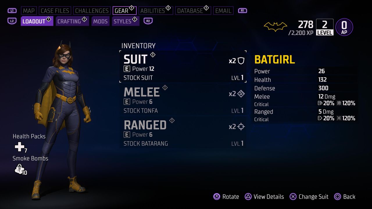 Batgirl suit crafting in Gotham Knights