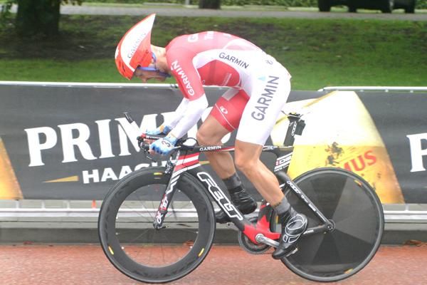 Svein Tuft, the Canadian time trial champion, powers to the Eneco Tour prologue victory