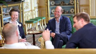 Princess Anne, Prince William and Mike Tindall record a podcast episode