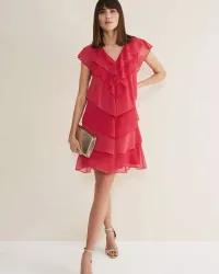 7. Phase Eight Sage Pleated Ruffle Mini Dress