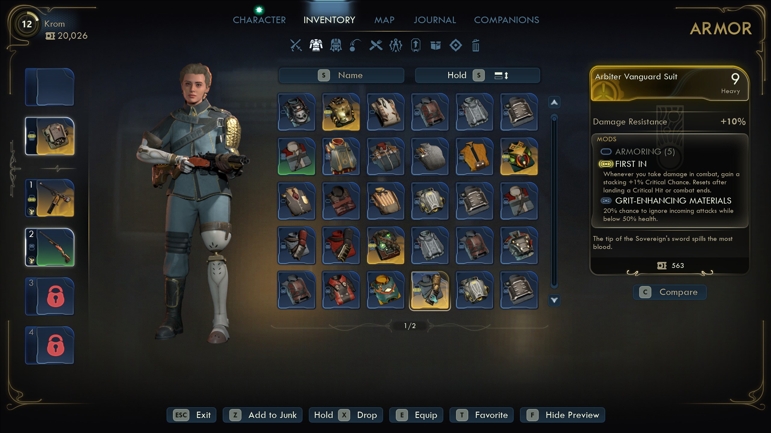 Outer Worlds 2 best armor - Arbiter Vanguard Suit