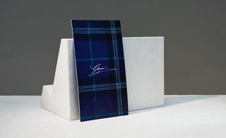 Blue tartan invitation card