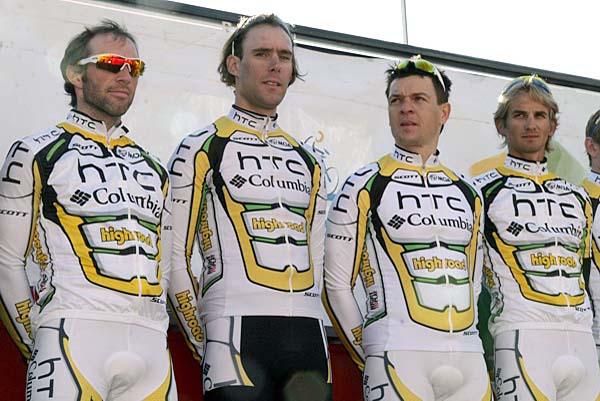 Team HTC Coluumbia with Frantisek Rabon and Peter Velits