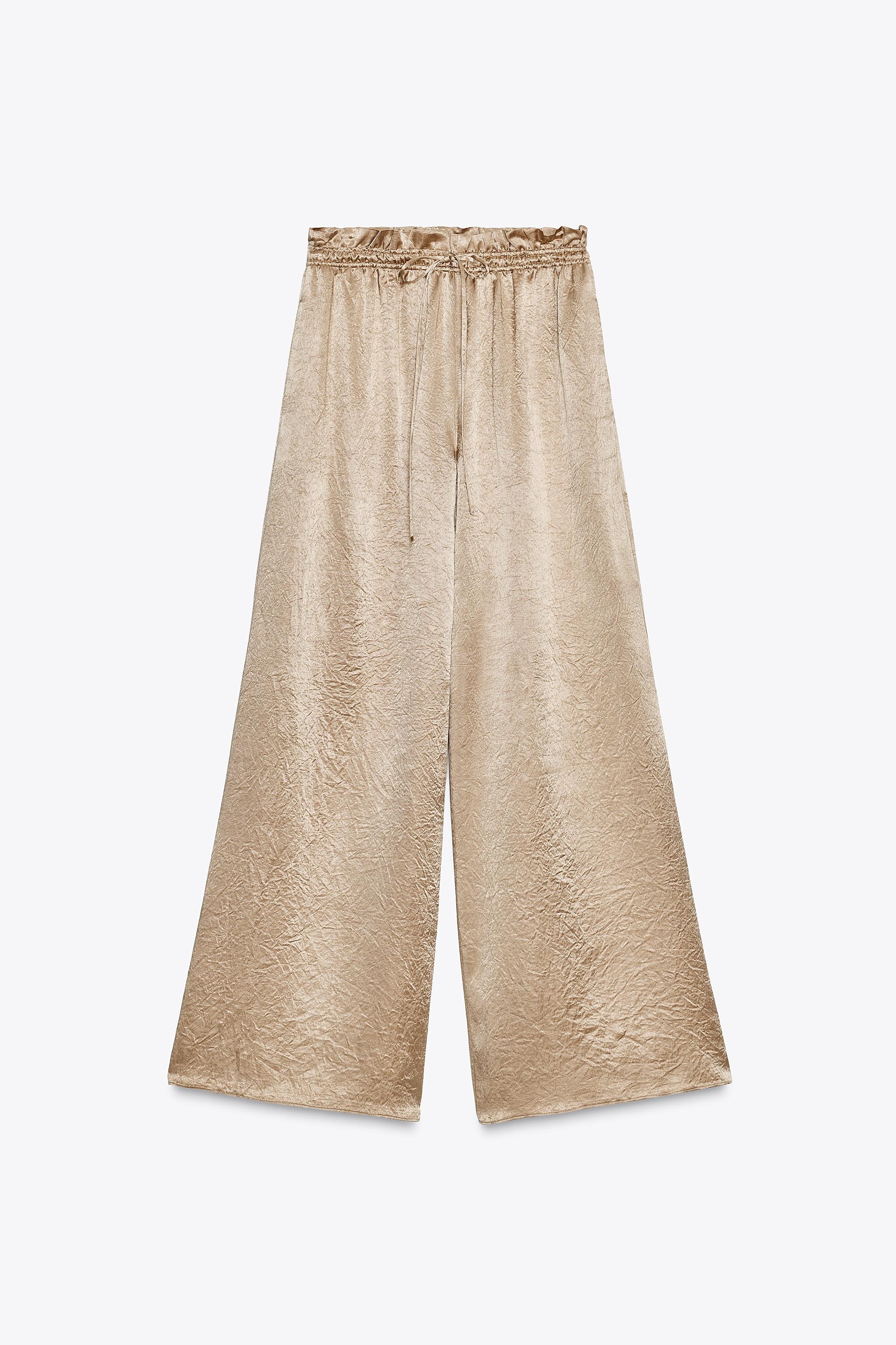 ZARA, Zw Collection Satin Wide Leg Pants