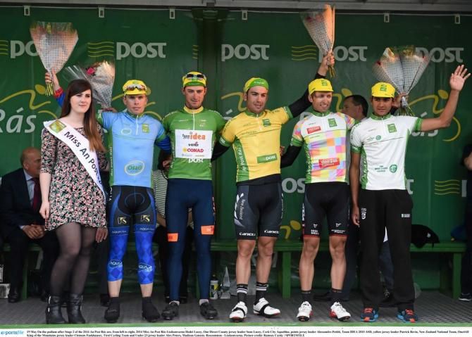 The jersey wearers after stage 2