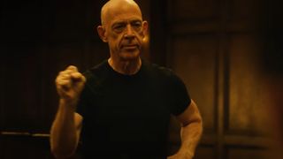 J. K. Simmons as Terence Fletcher teaching a class during the movie Whiplash.