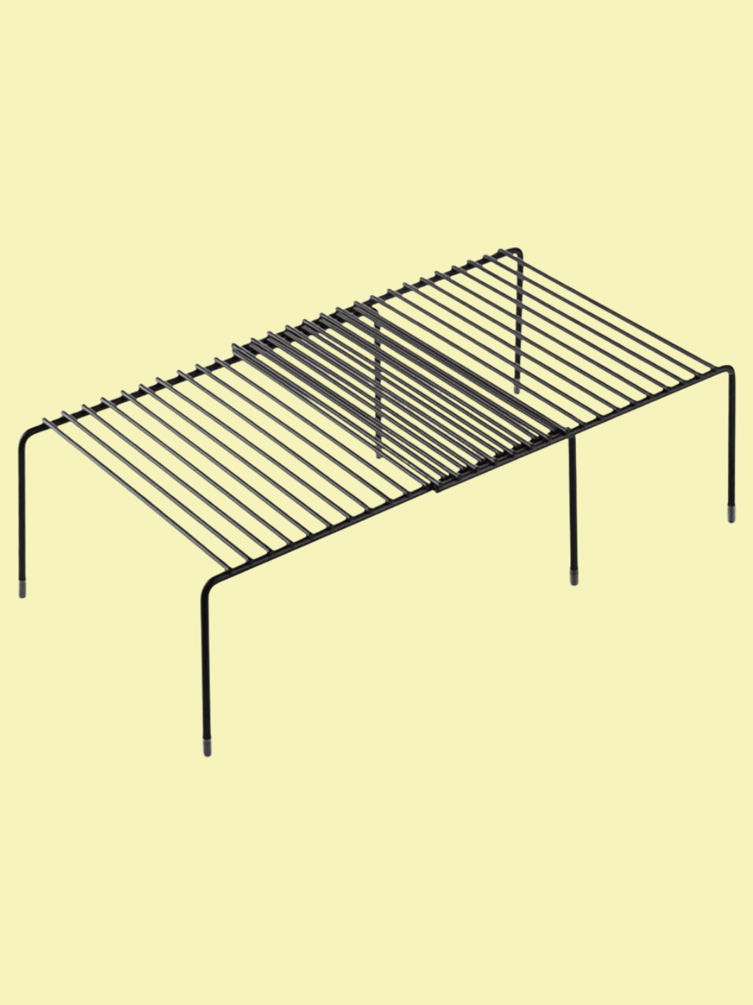 A black wired expandable shelf organizer from Amazon