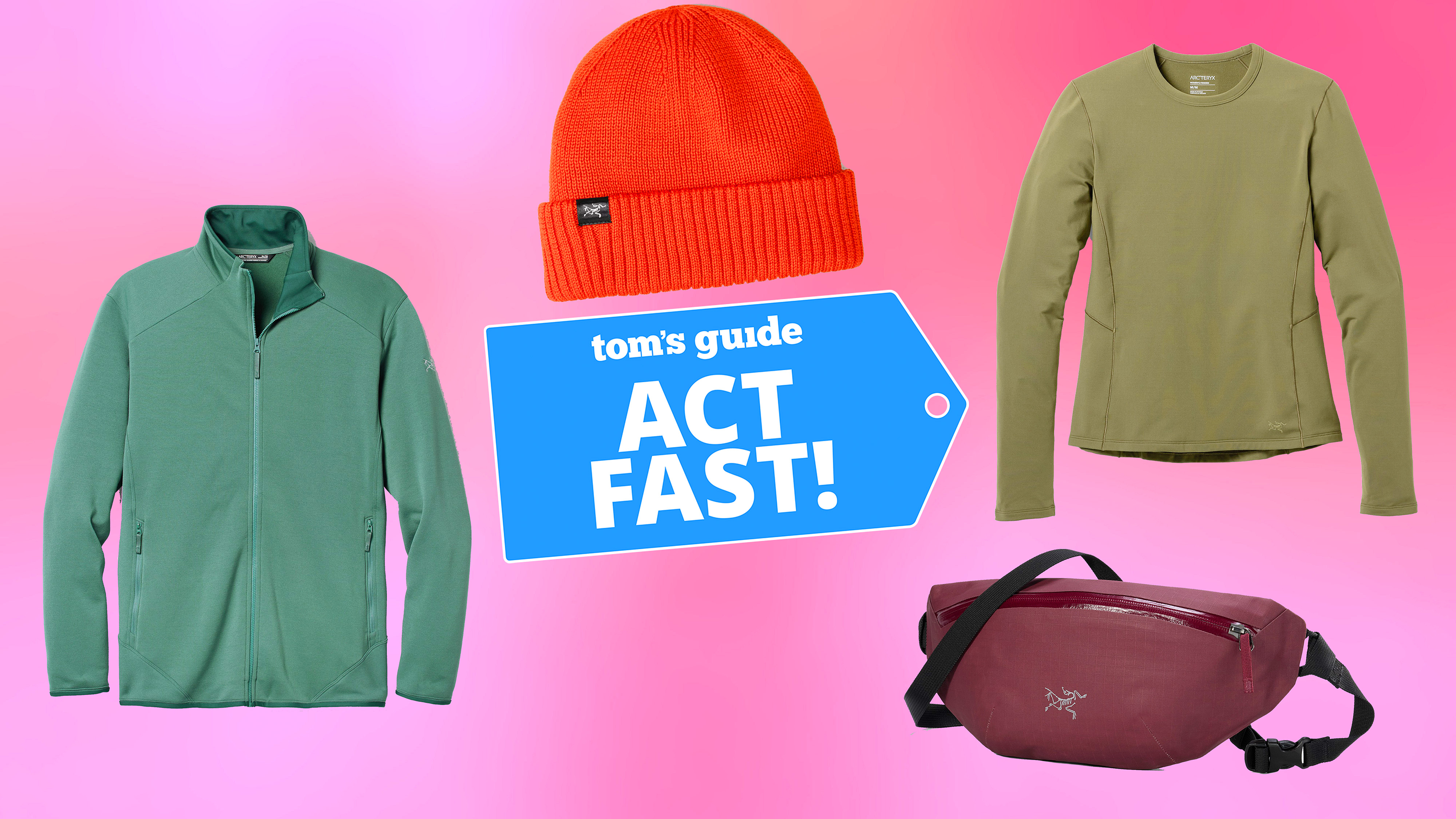 Arc'teryx Black Friday deals on beanies, jackets, waistpacks and long sleeves 