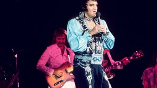 Elvis Presley and guitarist James Burton using Fender Red Paisley Telecaster