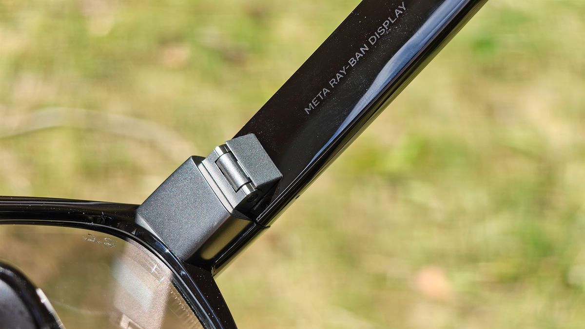 Looking close-up at Meta Ray-Ban Display smart glasses