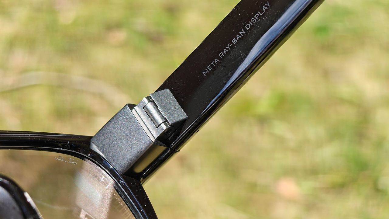 Looking close-up at Meta Ray-Ban Display smart glasses