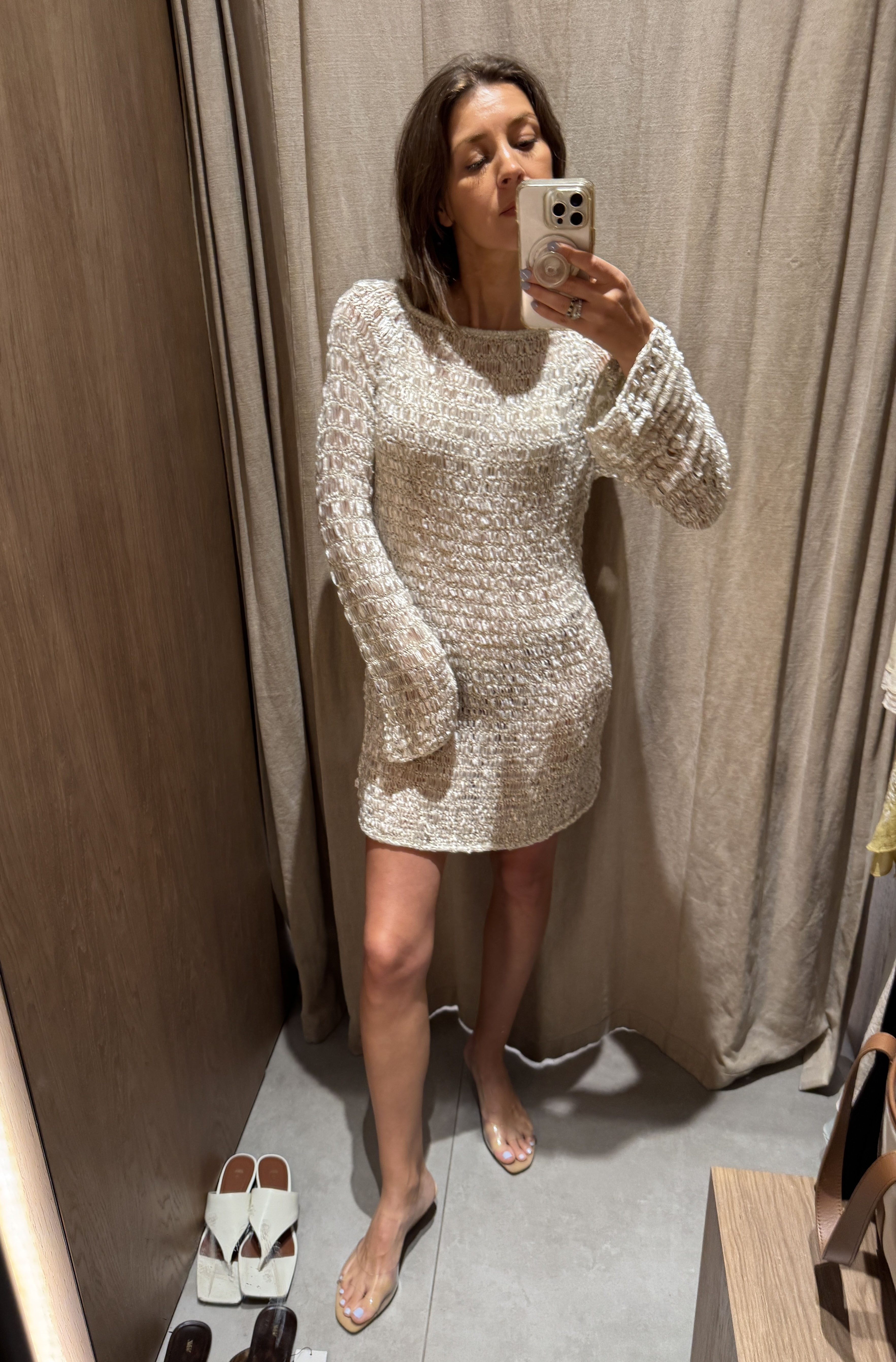Woman in a Zara mini dress