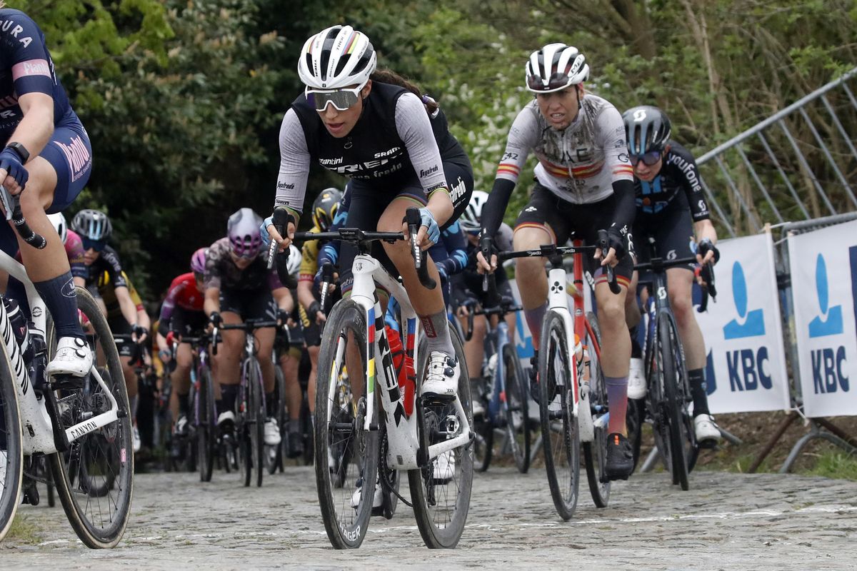 De Brabantse Pijl La Fleche Brabanconne Women 2022 7th Edition SintPietersLeeuw Overijse 1412 km 13042022 Moskesstraat Elisa Balsamo ITA Trek Segafredo photo Rafa GomezSprintCyclingAgency2022