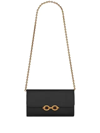 Saint Laurent, Black Le Maillon Leather Chain Wallet