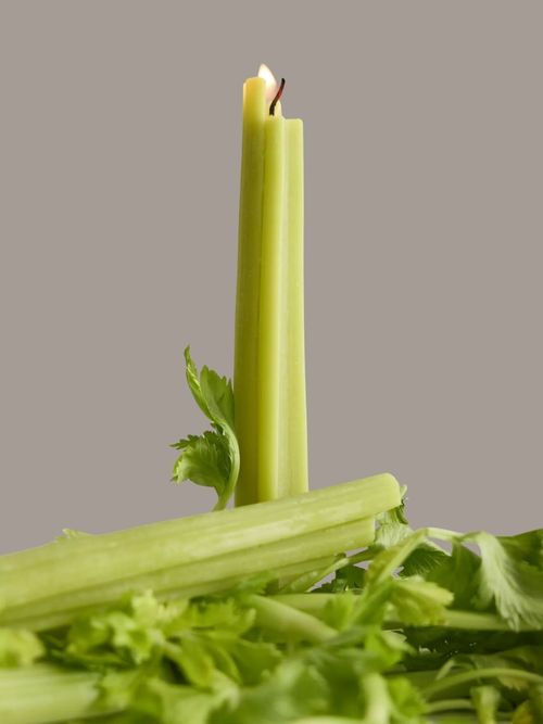 Celery Taper Candle, Set of 2