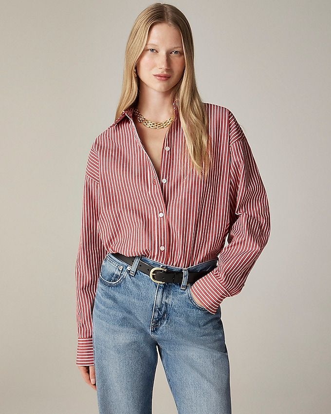 Étienne Oversized Shirt in Striped Cotton Poplin
