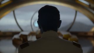 Silhouette of Lars Mikkelsen as Grand Admiral Thrawn in Ahsoka