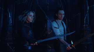 Loki actor Tom Hiddleston and Sophia Di Martino in episode 6