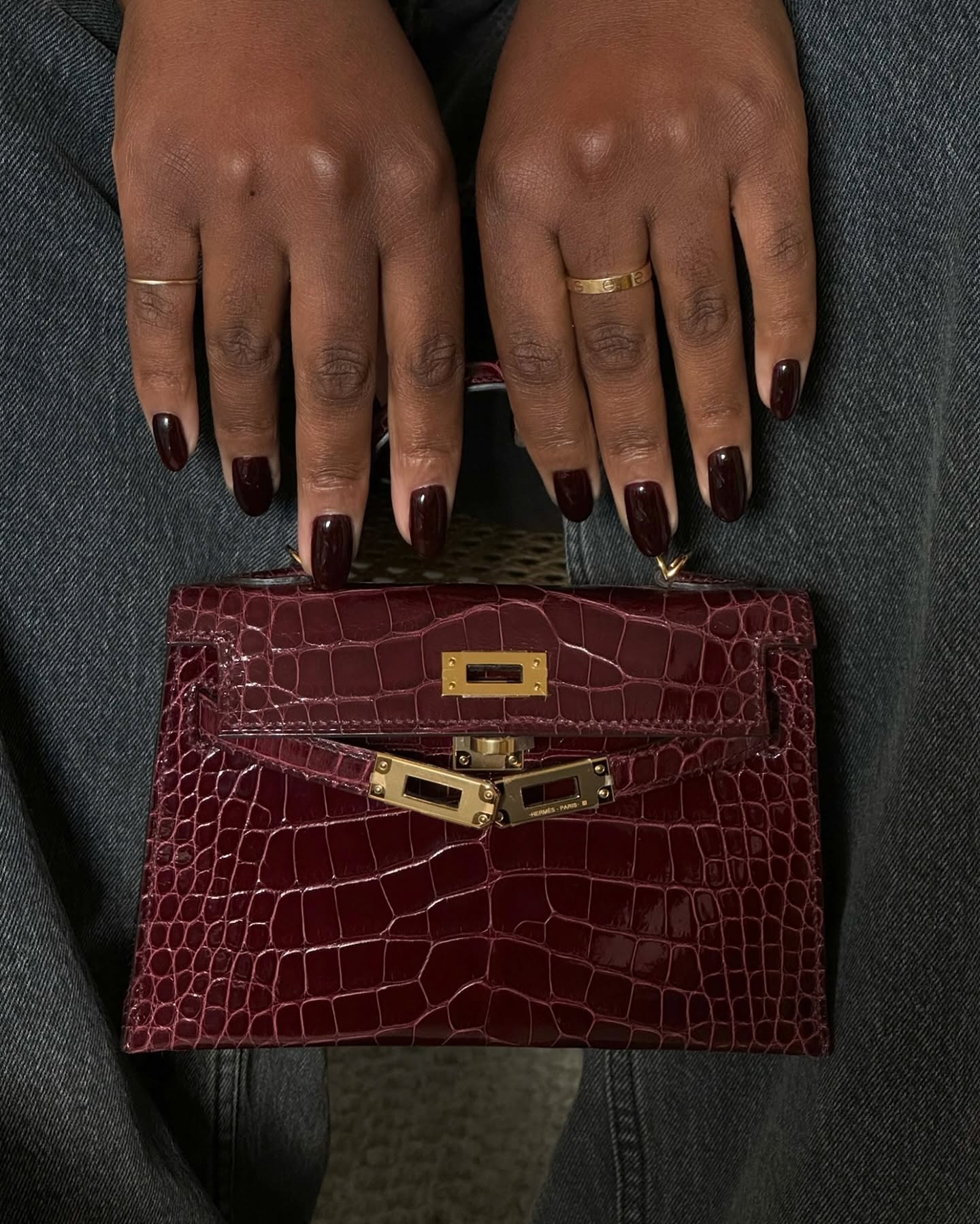 dark burgundy square nail ideas
