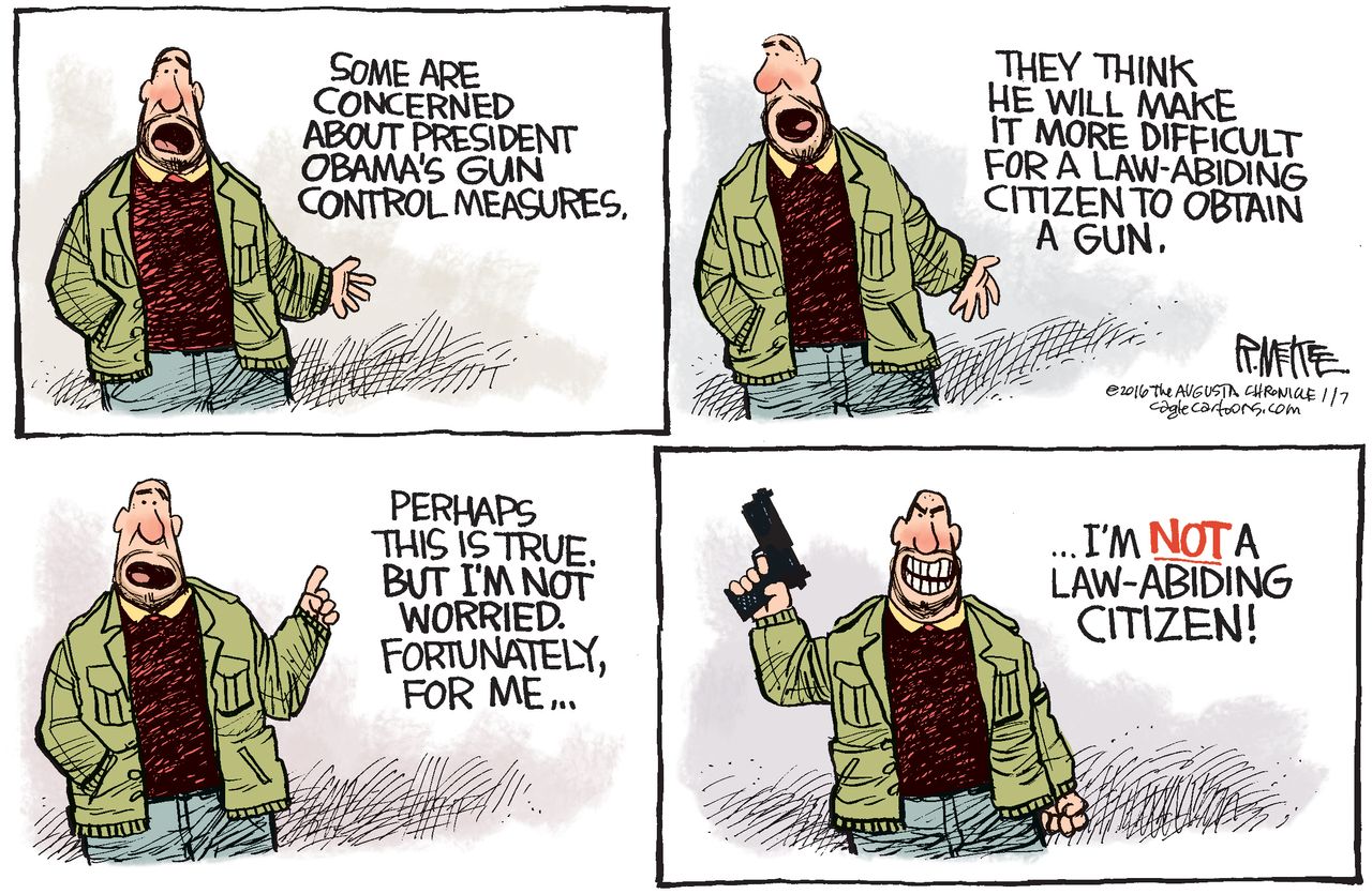 Obama cartoon U.S. Gun Control Law