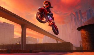 The Incredibles 2 Elastigirl motorcycles into action