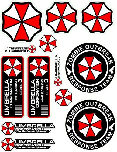 13-piece Umbrella Corporation Sticker Decal 