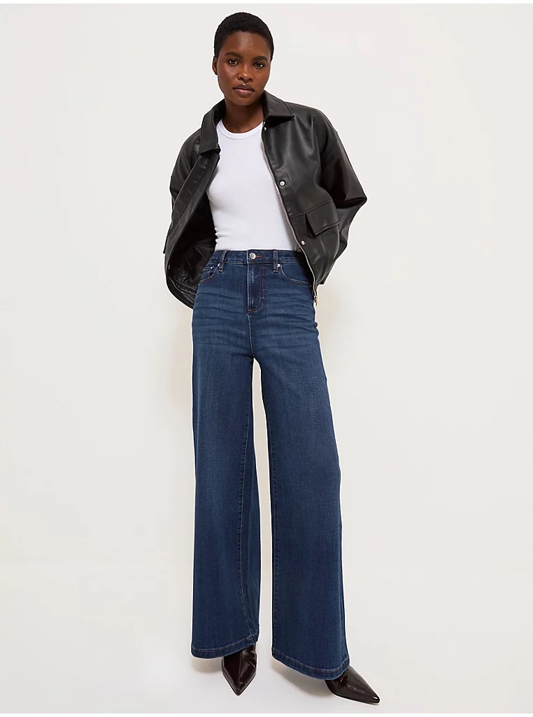 George at Asda, Dark Wash Stretch Palazzo Wide Leg Jeans