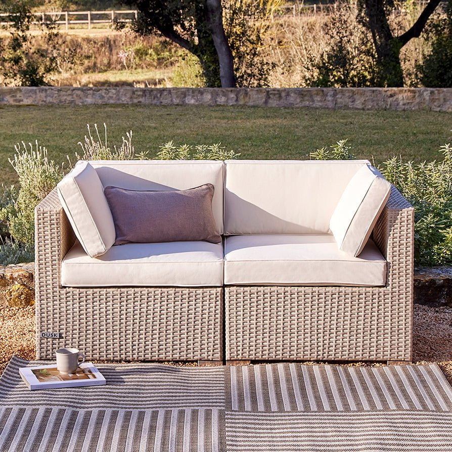 Lisbon 2 Seater Garden Sofa - Natural
