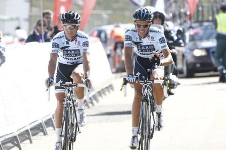 Alberto Contador (Saxo Bank) had bad luck