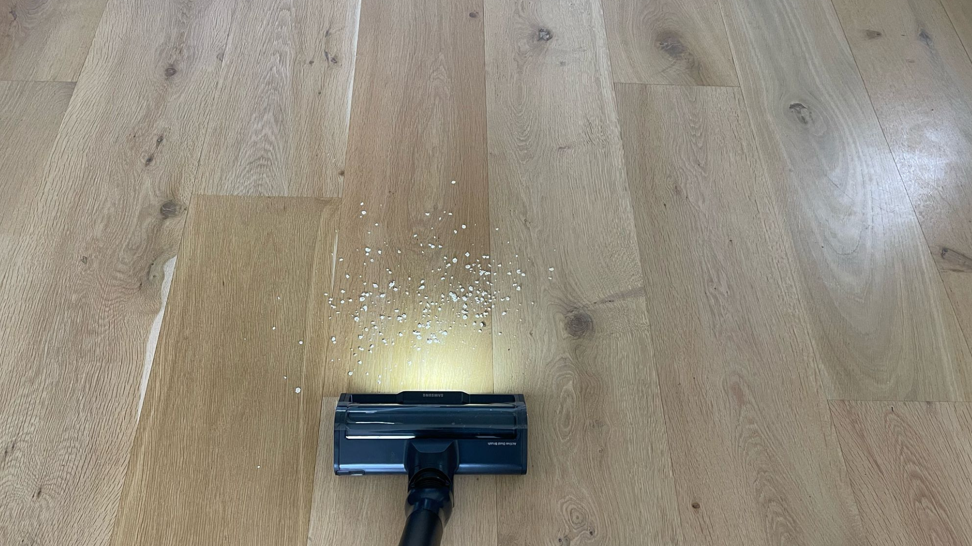Samsung Bespoke AI Jet Ultra Vacuum on wood floor