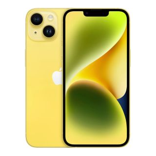 Apple iPhone 14 Product Card Render in yellow.