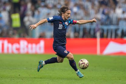 Luka Modric in action – he's in action again in the World Cup 2022 third place playoff clash between Croatia and Morocco