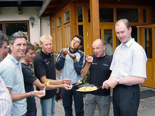 Enjoying the famous Austrian desert "Kaiserschmarrn" at the restaurant on the Sommeralm -