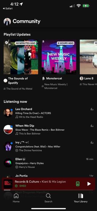 Spotify's new community feature on mobile