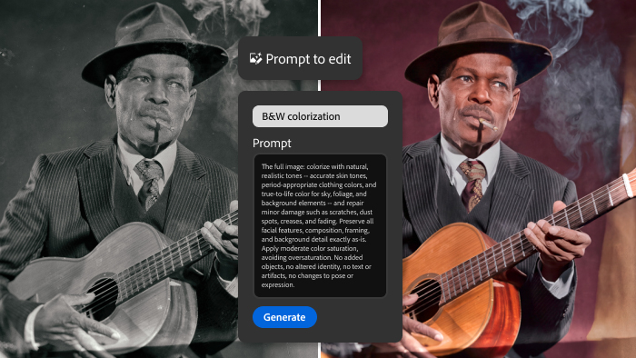 A before and after demo using the Lightroom Prompt to Edit tool