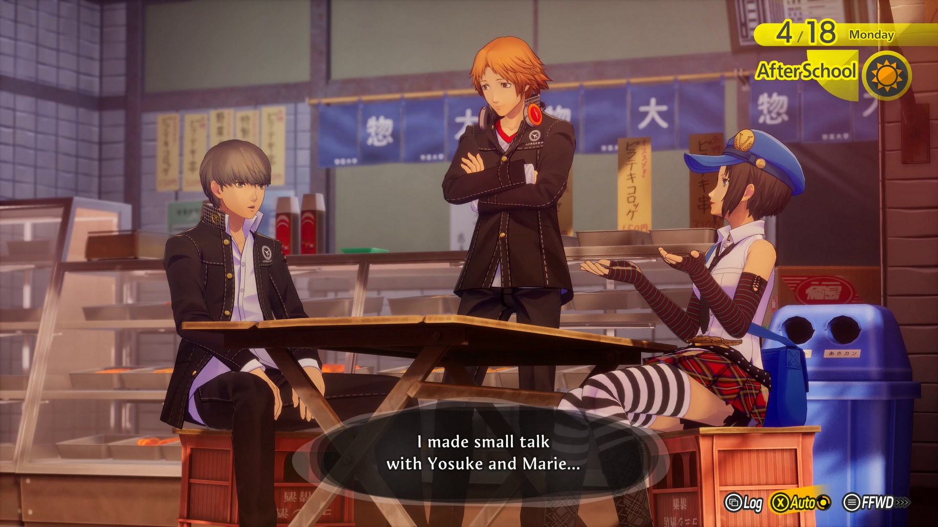 Making small talk with Yosuke and Marie in Persona 4 Revival
