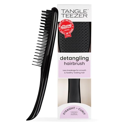 Tangle Teezer Ultimate Detangler Brush for Wet &amp;amp; Dry Hair, Eliminates Knots &amp;amp; Reduces Breakage for Straight to Wavy Hair Types, Liquorice Black