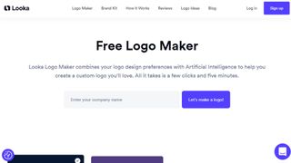 Website screenshot for Looka Logo Maker