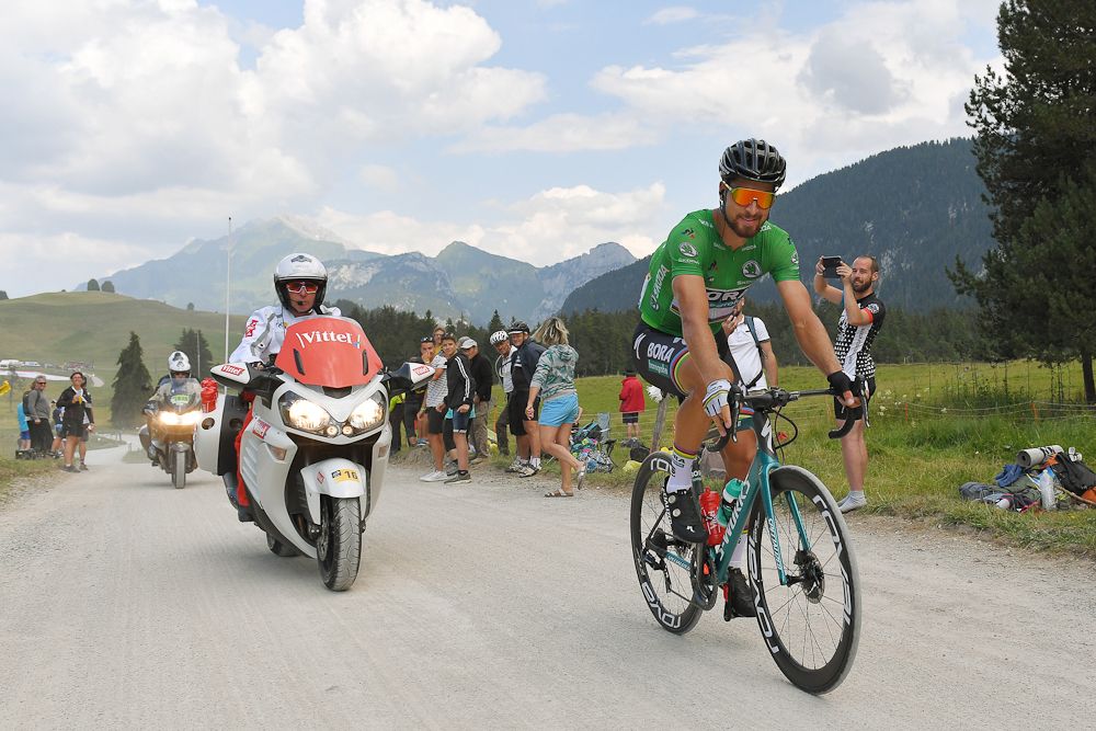 Peter Sagan rides on the gravel during stage 10 at the Tour de France