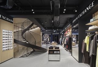 interior of Armani Exchange fashion boutique