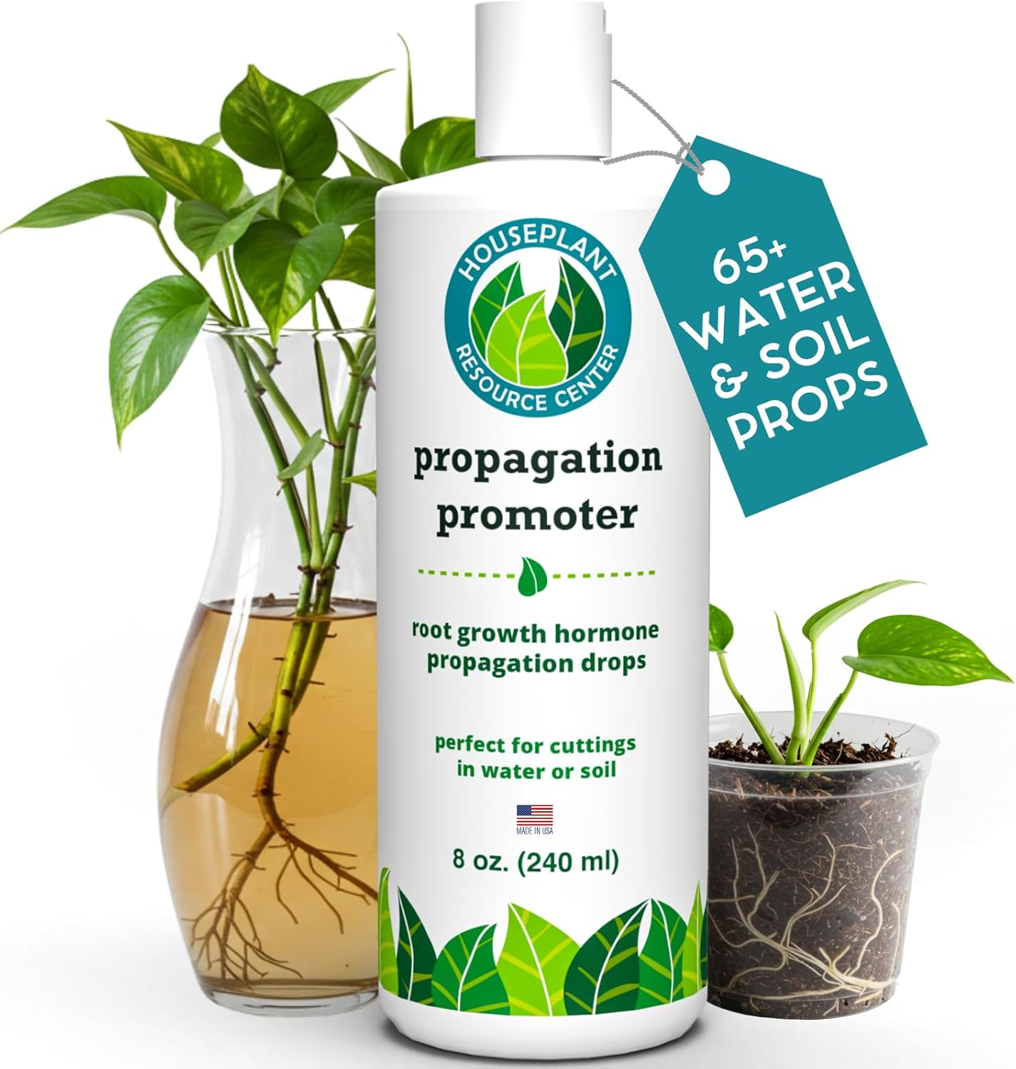 Houseplant Prop Drops - Propagation Promoter &amp;amp; Root Growth Hormone | Root Stimulator for Cuttings | Supports Stronger, Healthier Plants | Easy-To-Use Liquid Formula for Water &amp;amp; Soil Propagation | 8oz