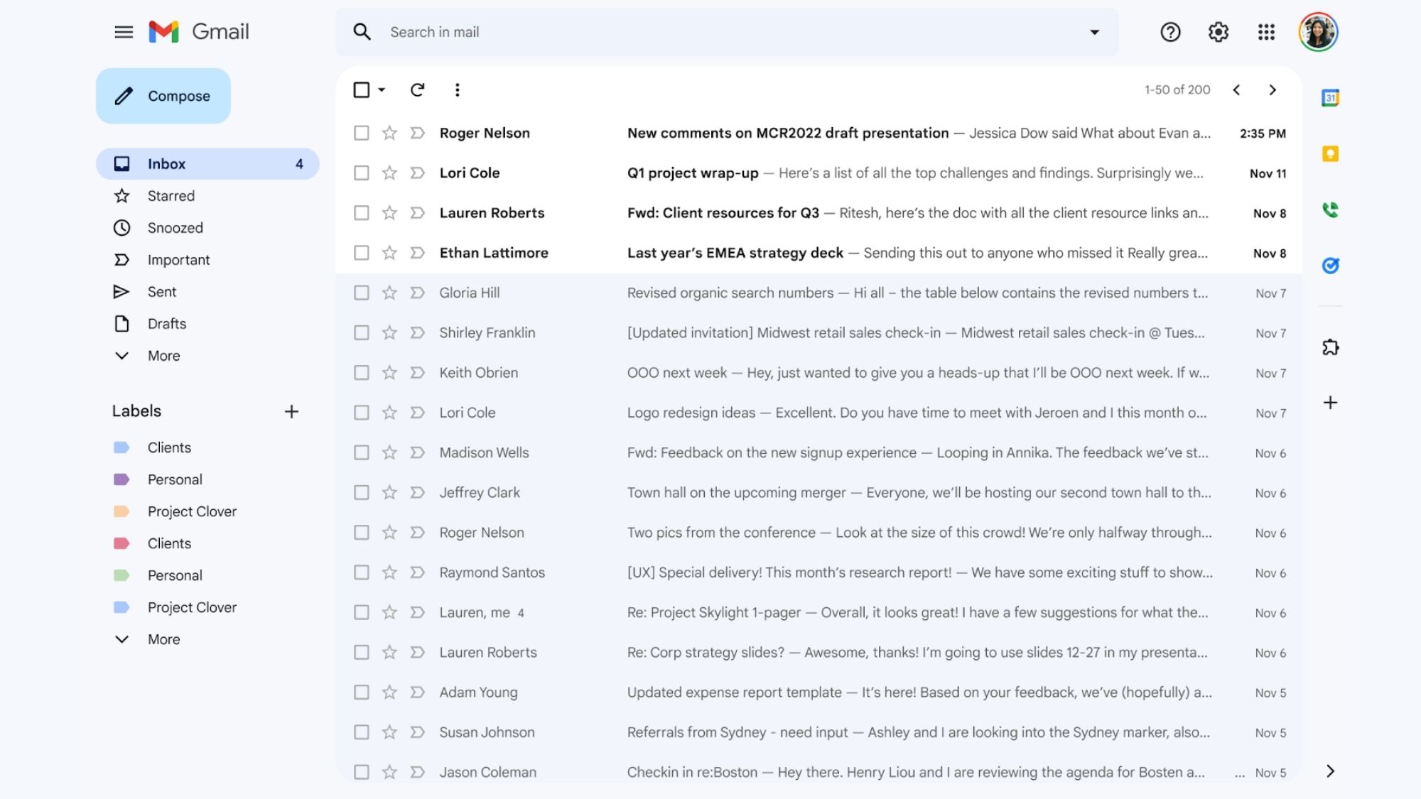 Gmail new interface