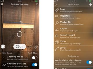AR MeaseureKit (iOS: Free, $2.99 for all tools)
