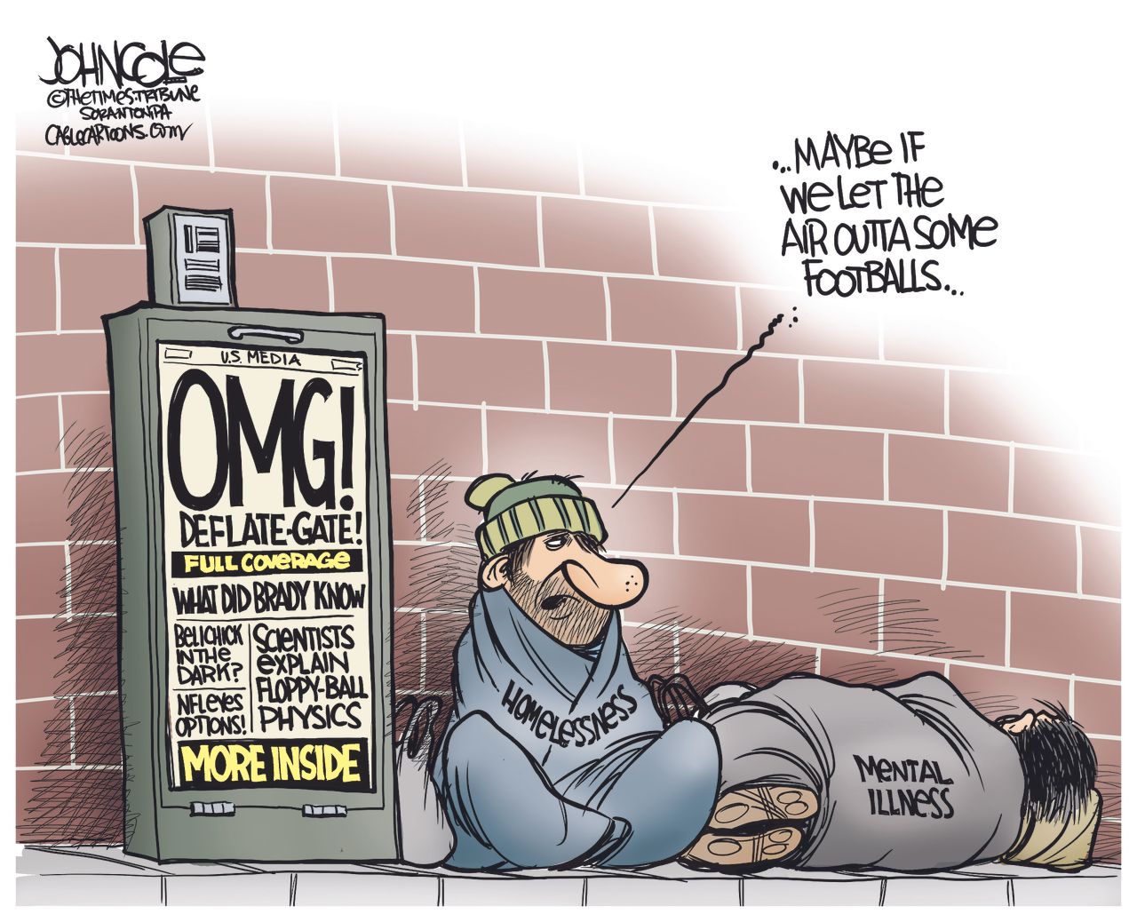 Editorial cartoon U.S. NFL social issues