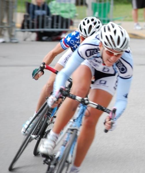 Tibco's Tamayo uleads Pic on to the bridge before the final turn.