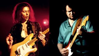 LEFT: Ritchie Blackmore performs with Deep Purple circa 1974 RIGHT: Christopher Cross on 5/14/80 in Chicago, Il. 