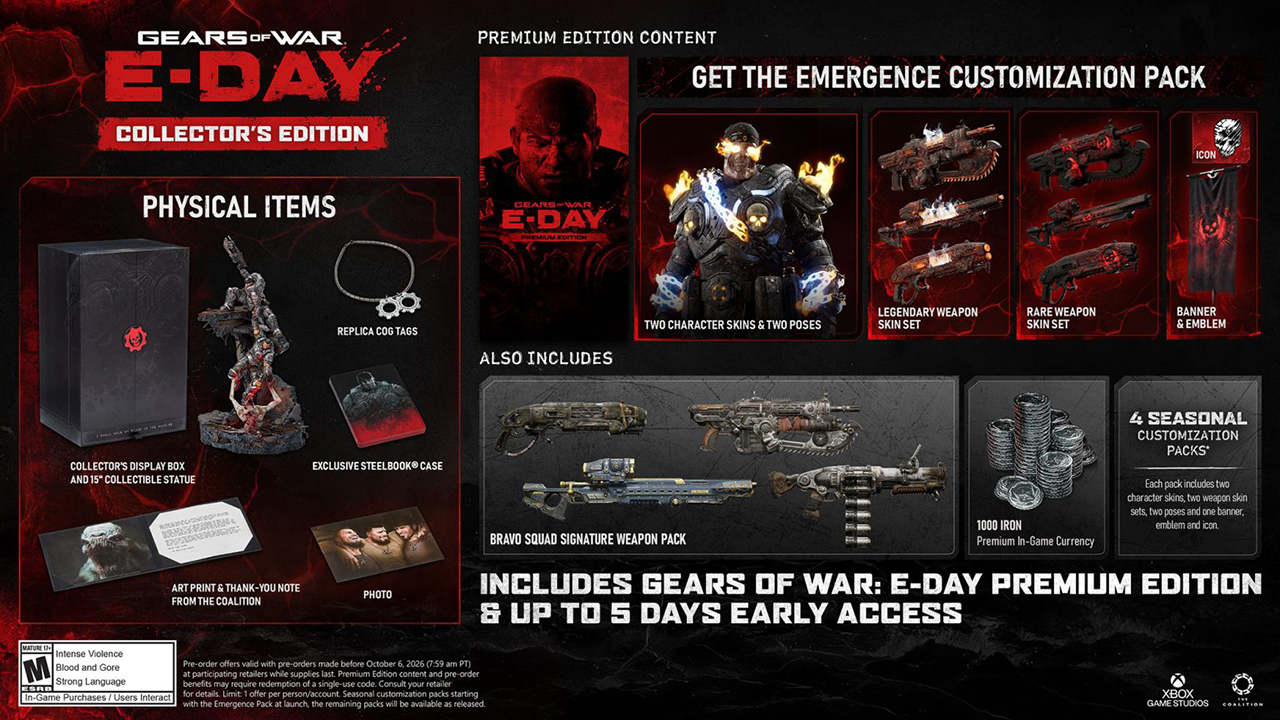 Contents of Gears of War: E-Day Collector's Edition.