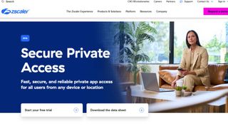Website screenshot for Zscaler