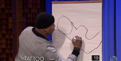 LL Cool J attempts to draw.