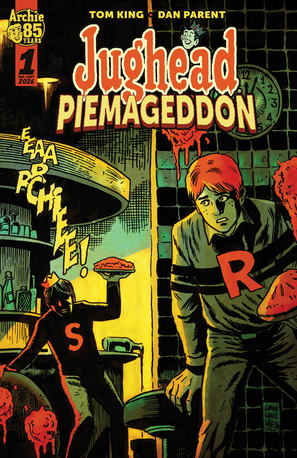 Archie Comics cover for Jughead: Piemageddon from Francesco Francavilla